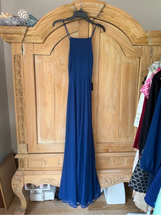 NWT Royal Blue Floor Length Dress - Thumbnail 10