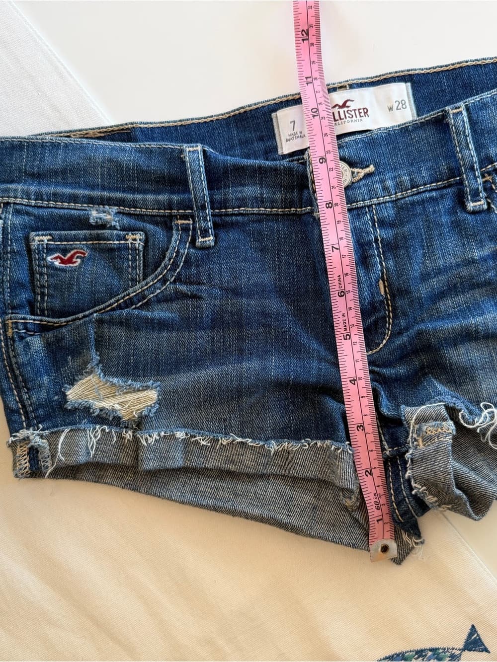 Vintage Hollister Low Rise Dark Blue Denim Jean Shorts - Thumbnail 2