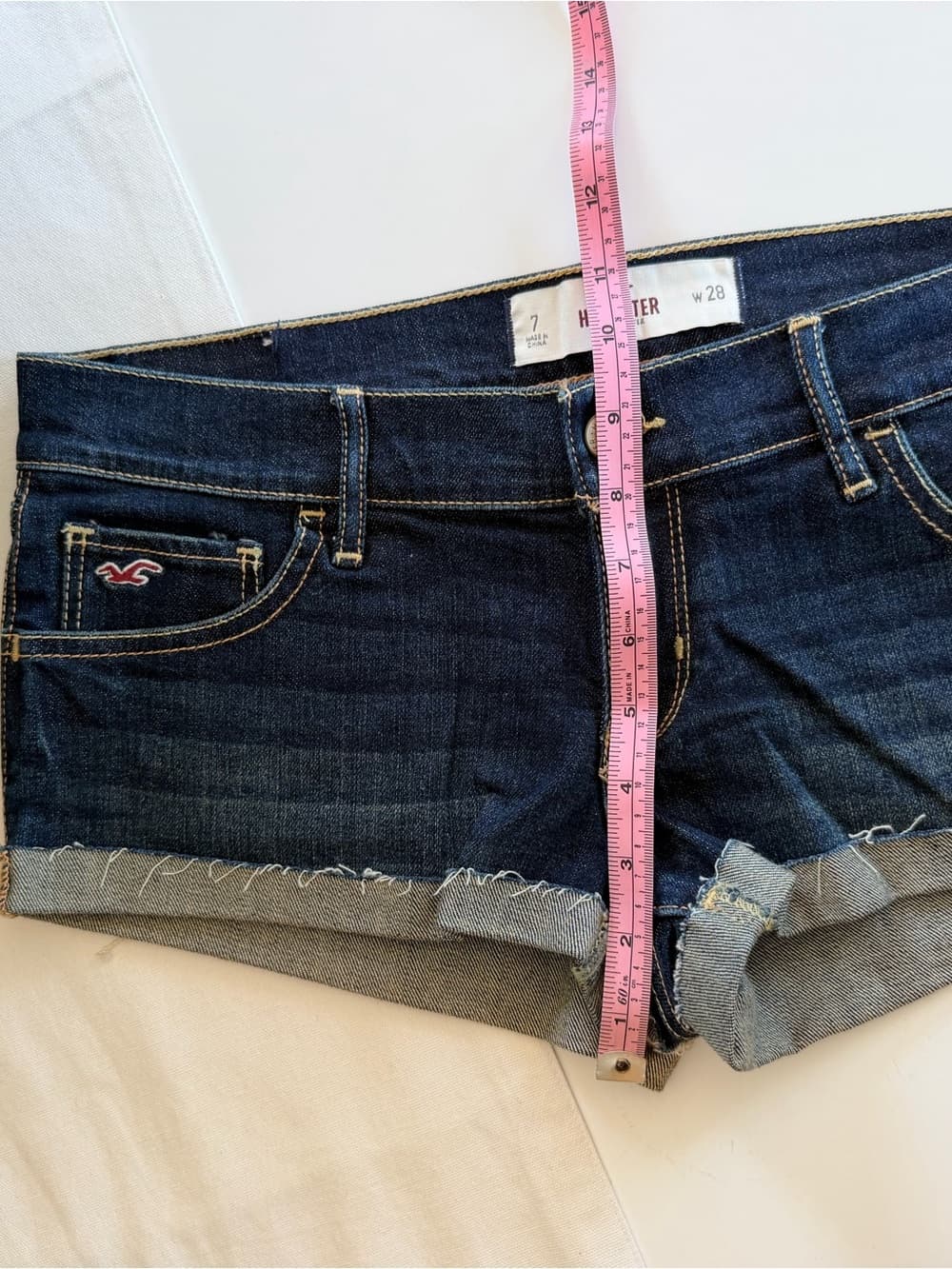 Vintage Hollister Low Rise Dark Blue Denim Jean Shorts - Thumbnail 2