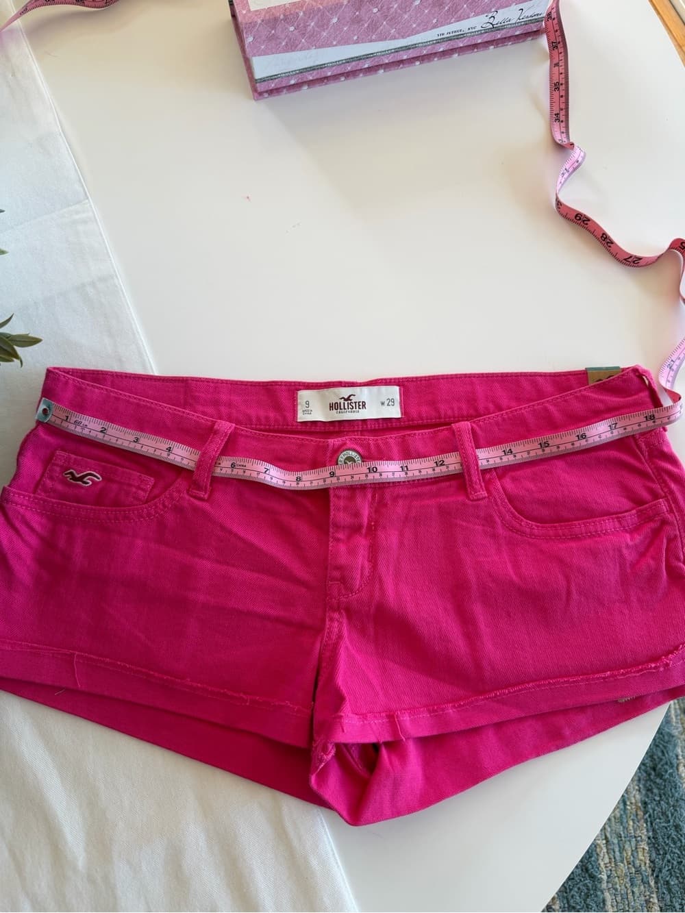 Vintage Hollister Bright Pink Low-Rise Denim Shorts