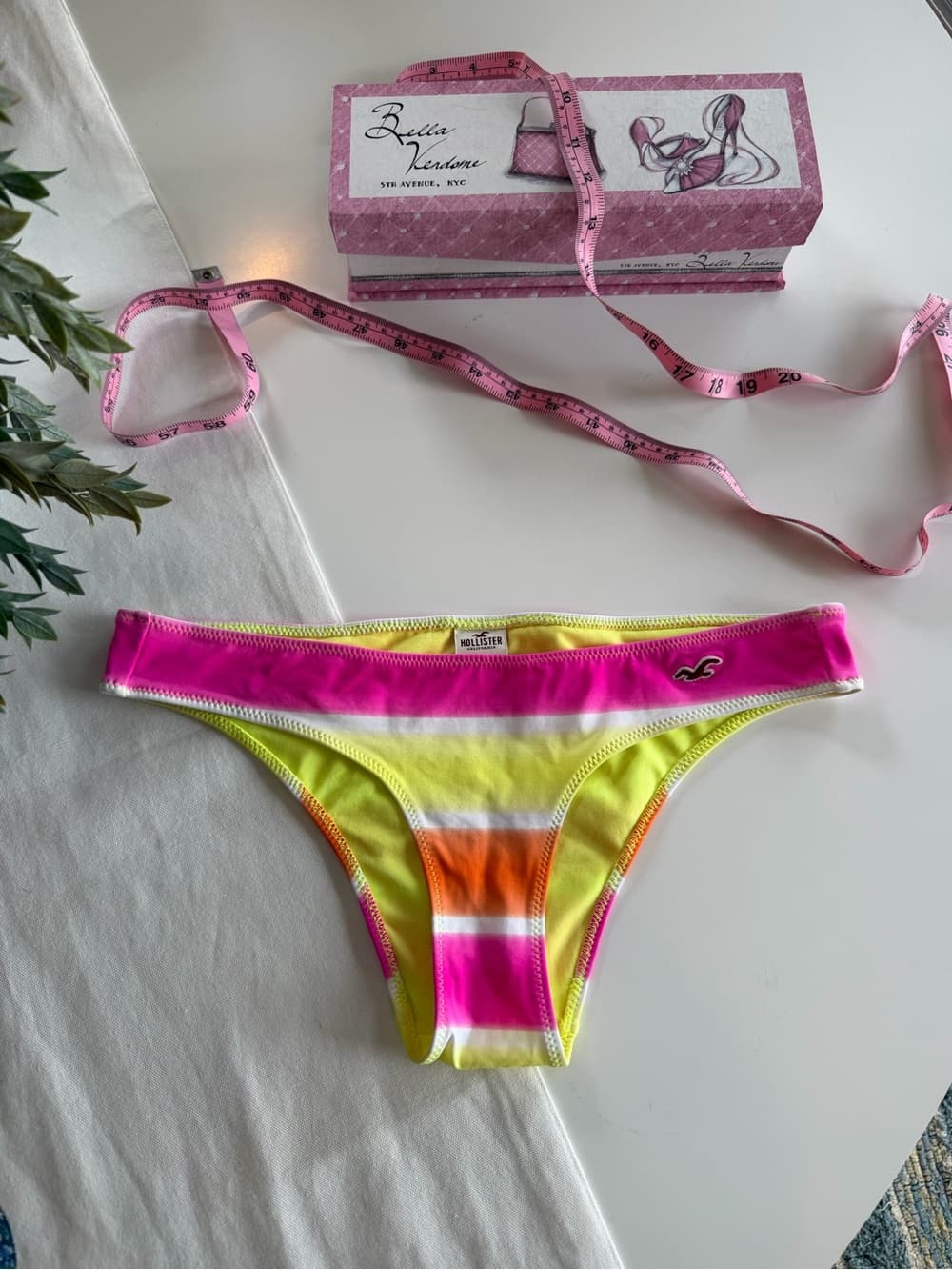 Vintage Neon Stripe Low-Rise Bikini Bottoms - Thumbnail 5