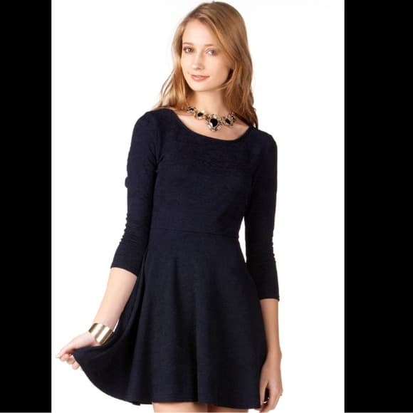NWT Francesca's Solid Navy Cocktail Dress - Thumbnail 4