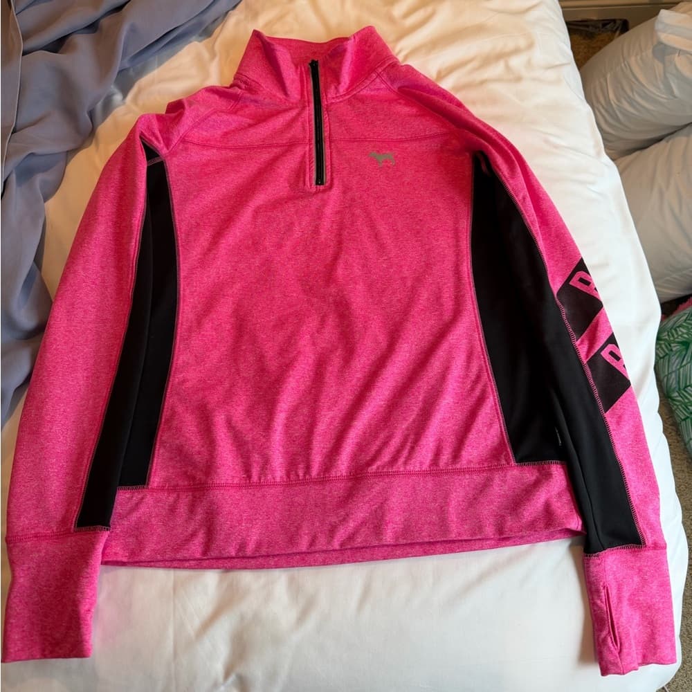 Vintage Victoria’s Secret PINK Quarter-Zip Pullover size Medium - Thumbnail 4
