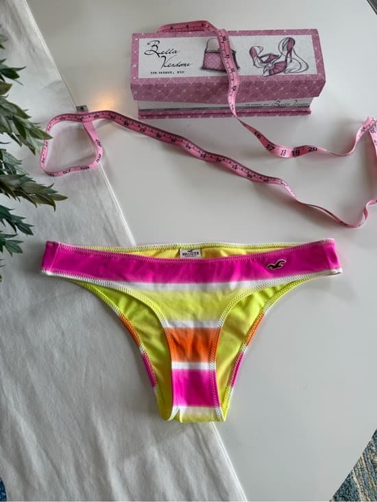 Vintage Neon Stripe Low-Rise Bikini Bottoms - Thumbnail 6