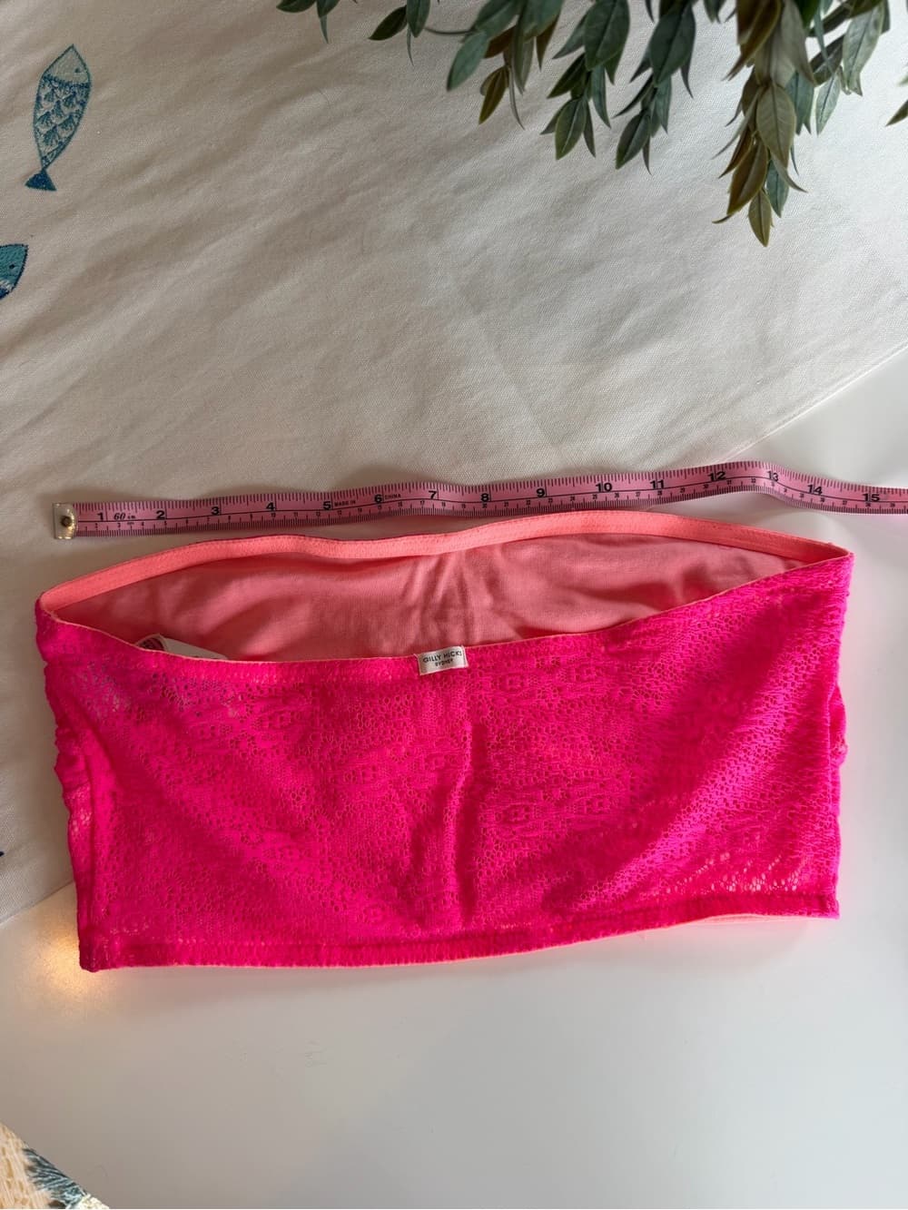 Vintage Gilly Hicks Lace Strapless Crop Top - Thumbnail 4