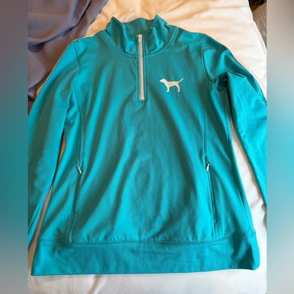 Vintage Victoria's Secret PINK Aqua Quarter-Zip Pullover - Thumbnail 6