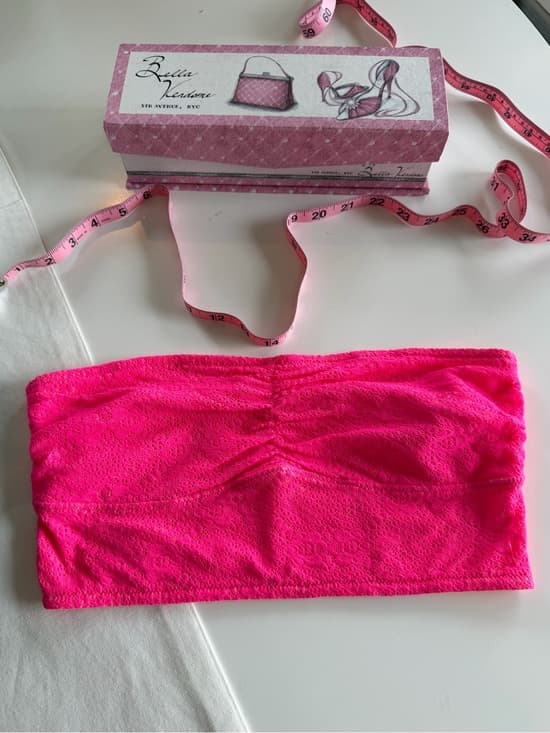 Vintage Gilly Hicks Lace Strapless Crop Top - Thumbnail 6