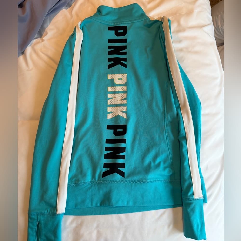 Vintage Victoria's Secret PINK Aqua Quarter-Zip Pullover - Thumbnail 3