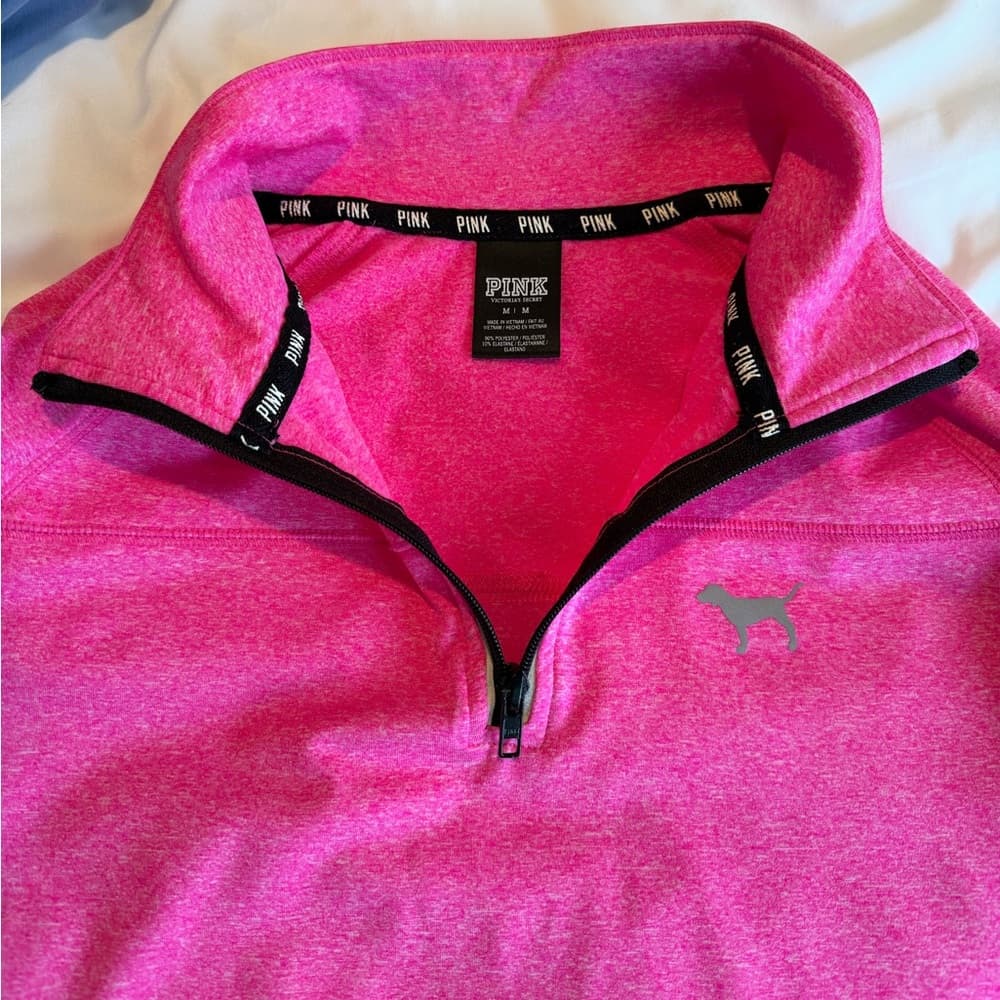Vintage Victoria’s Secret PINK Quarter-Zip Pullover size Medium - Thumbnail 2