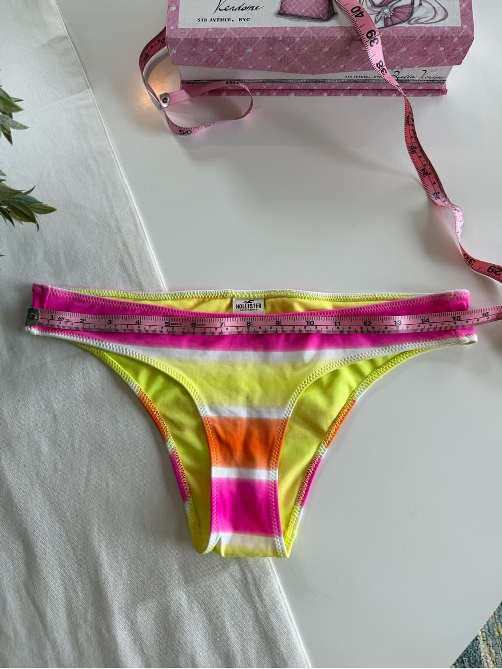 Vintage Neon Stripe Low-Rise Bikini Bottoms - Thumbnail 2