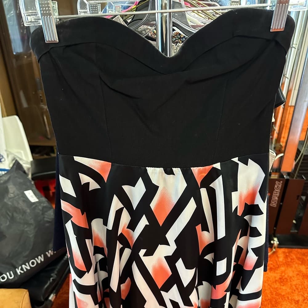 Chic Black and Geometric Pattern Dress - Thumbnail 5