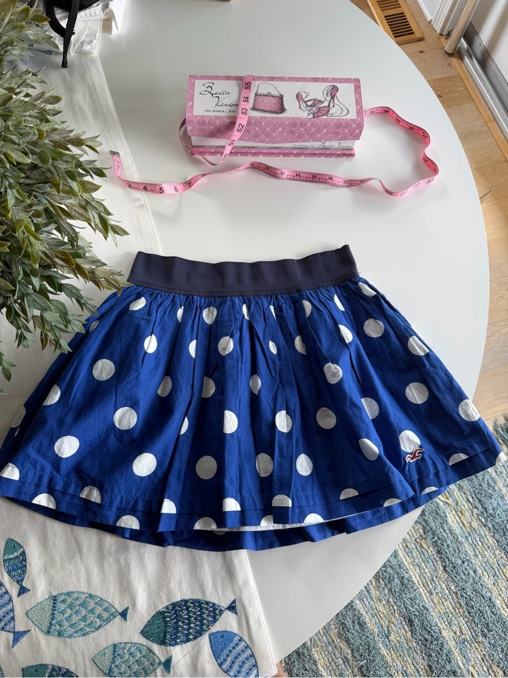 Vintage Blue Polka Dot Circle Skirt - Thumbnail 5