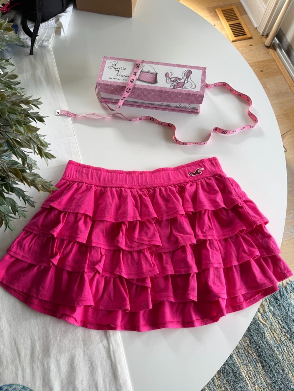 Vintage Layered Ruffle Circle Skirt in Barbie Pink - Thumbnail 4