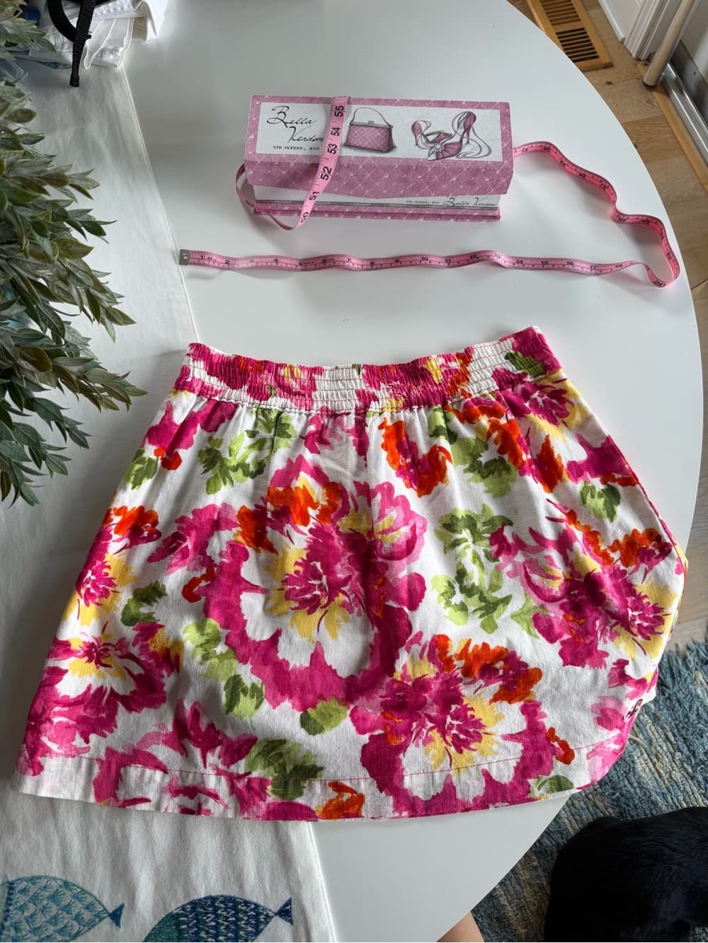 Vintage Floral Bloom Elastic Waist Skirt - Thumbnail 5