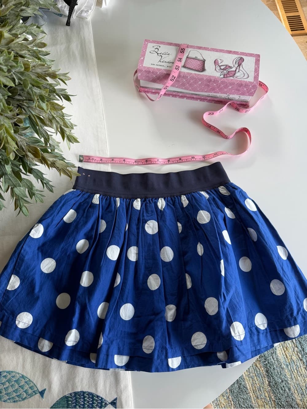 Vintage Blue Polka Dot Circle Skirt - Thumbnail 4
