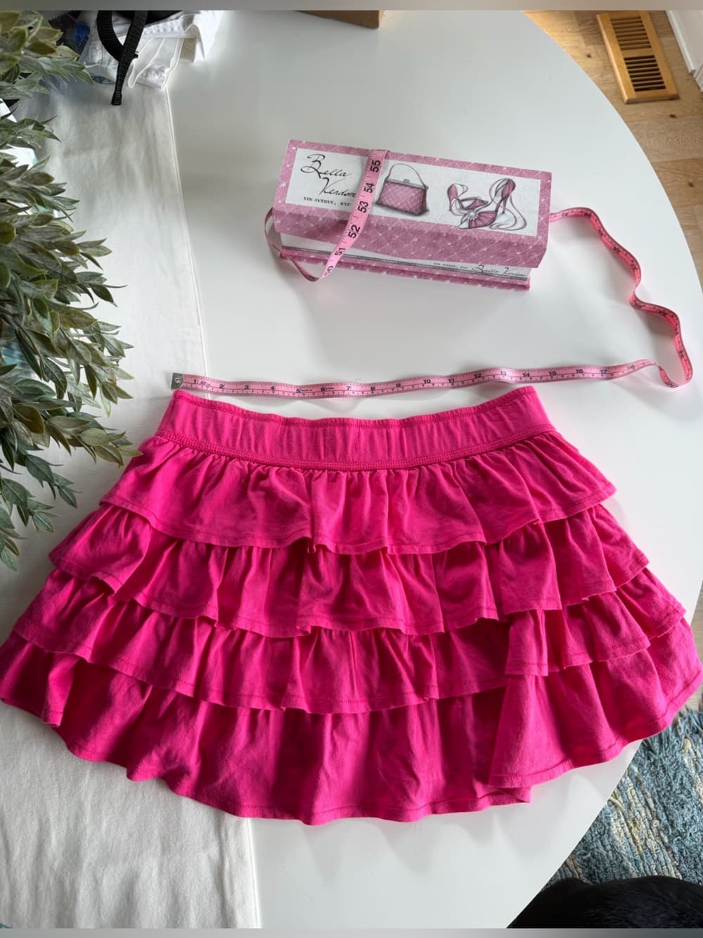 Vintage Layered Ruffle Circle Skirt in Barbie Pink - Thumbnail 3