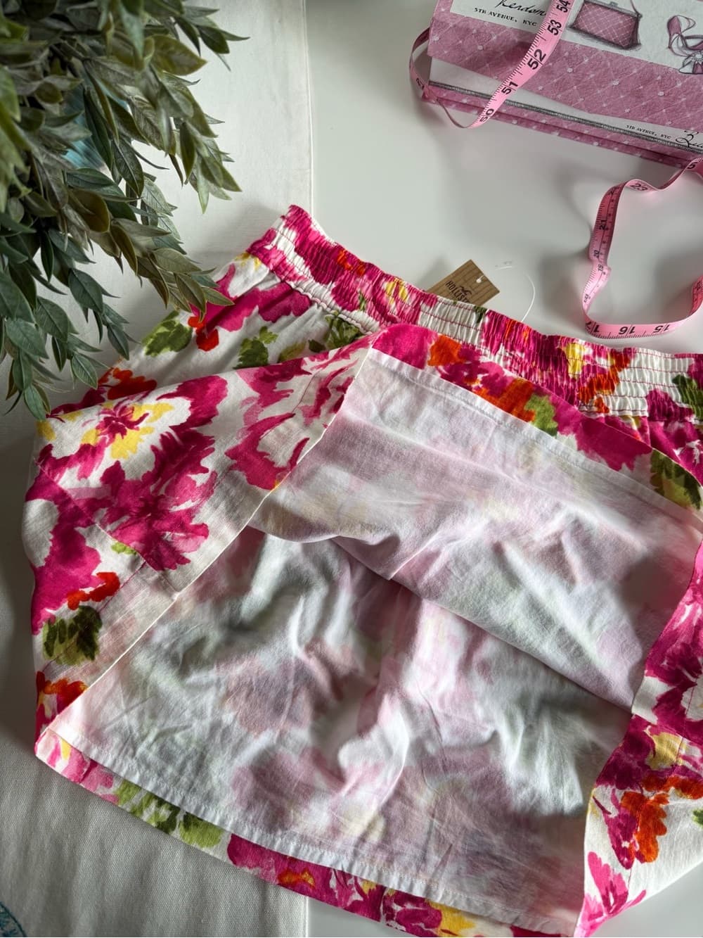 Vintage Floral Bloom Elastic Waist Skirt - Thumbnail 3
