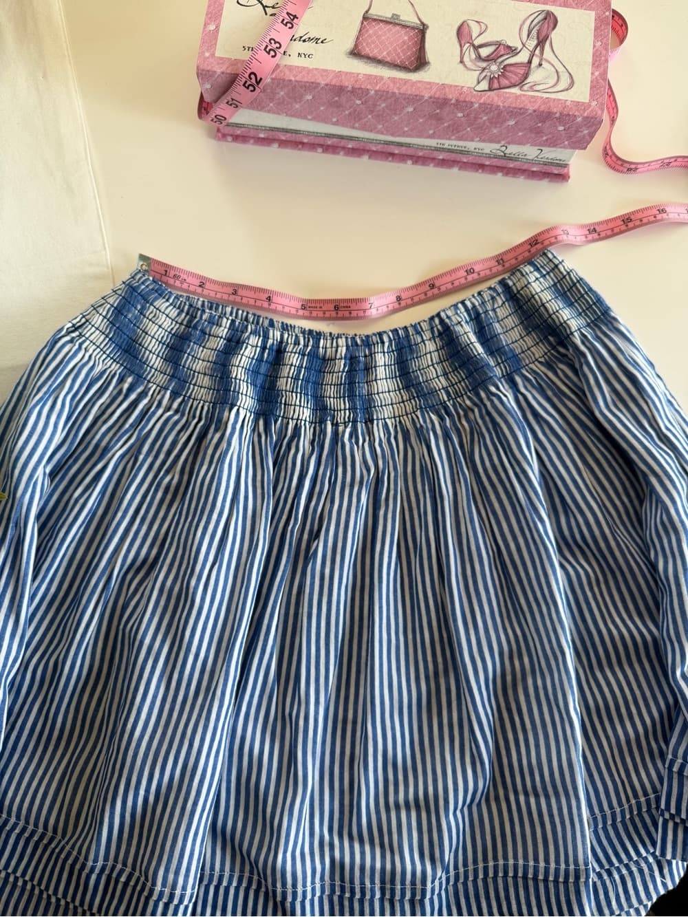 Vintage Blue & White Striped Skirt - Thumbnail 4