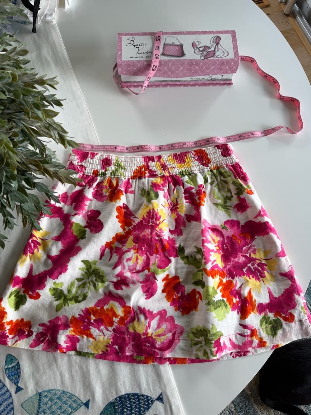 Vintage Floral Bloom Elastic Waist Skirt - Thumbnail 4