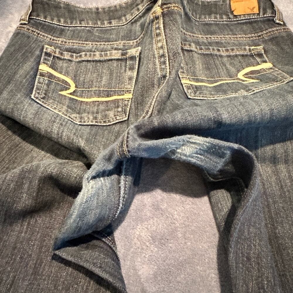 Vintage American Eagle Dark Wash Bootcut Jeans 10 - Thumbnail 6