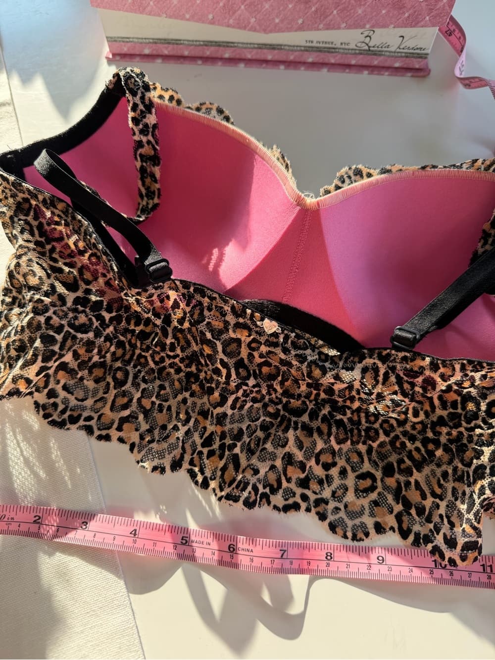 Vintage Cheetah Print Lace Longline Bra Top - Thumbnail 3