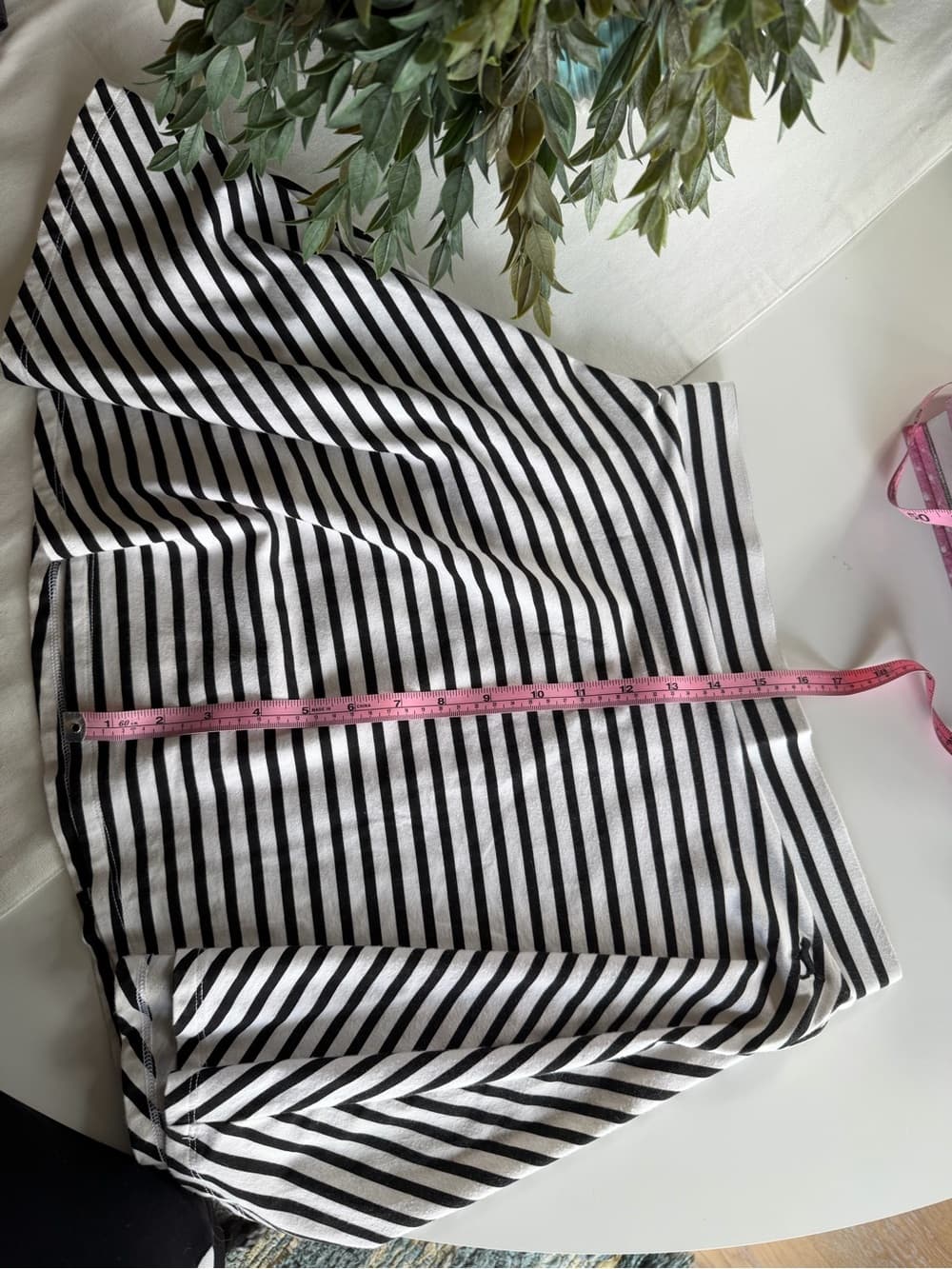Vintage PINK Black and White Striped Skater Skirt - Thumbnail 2