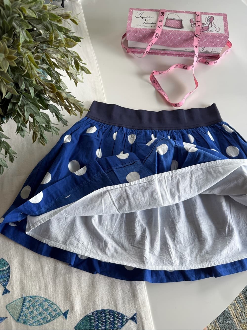 Vintage Blue Polka Dot Circle Skirt - Thumbnail 3