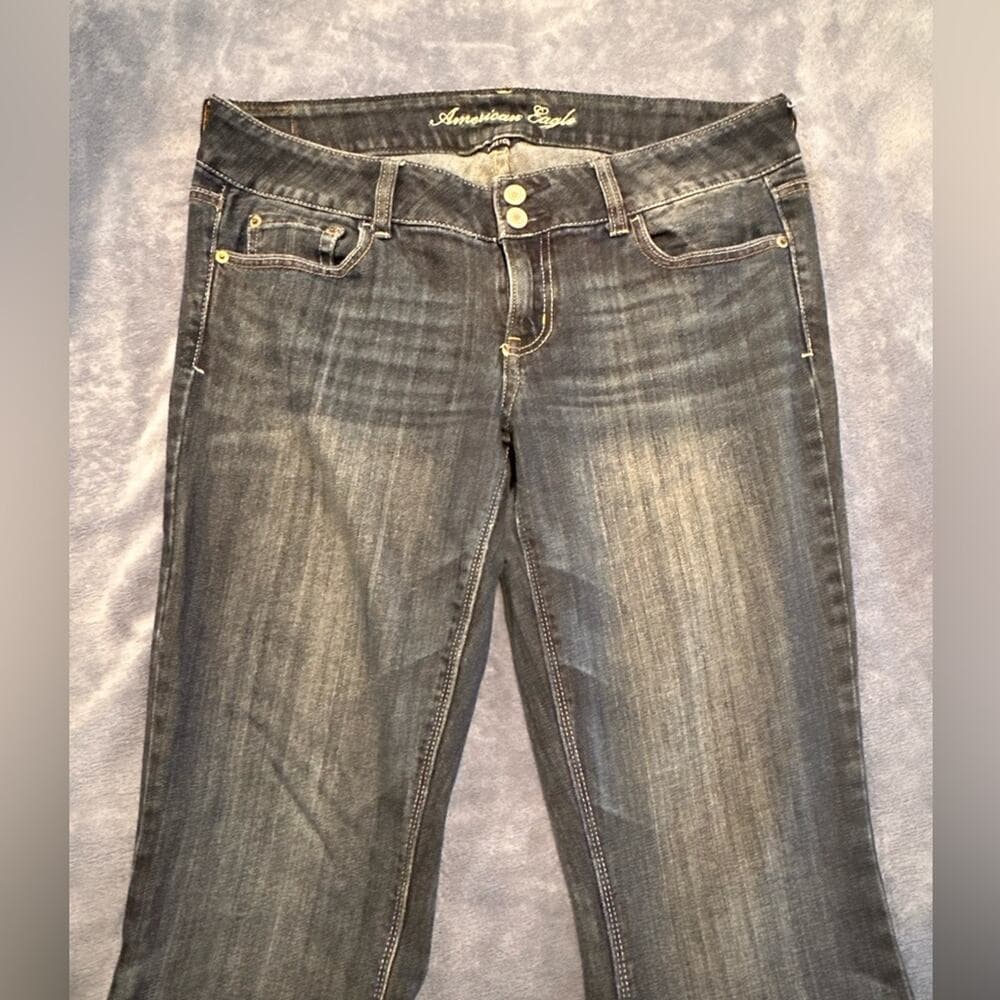 Vintage American Eagle Dark Wash Bootcut Jeans 10 - Thumbnail 3