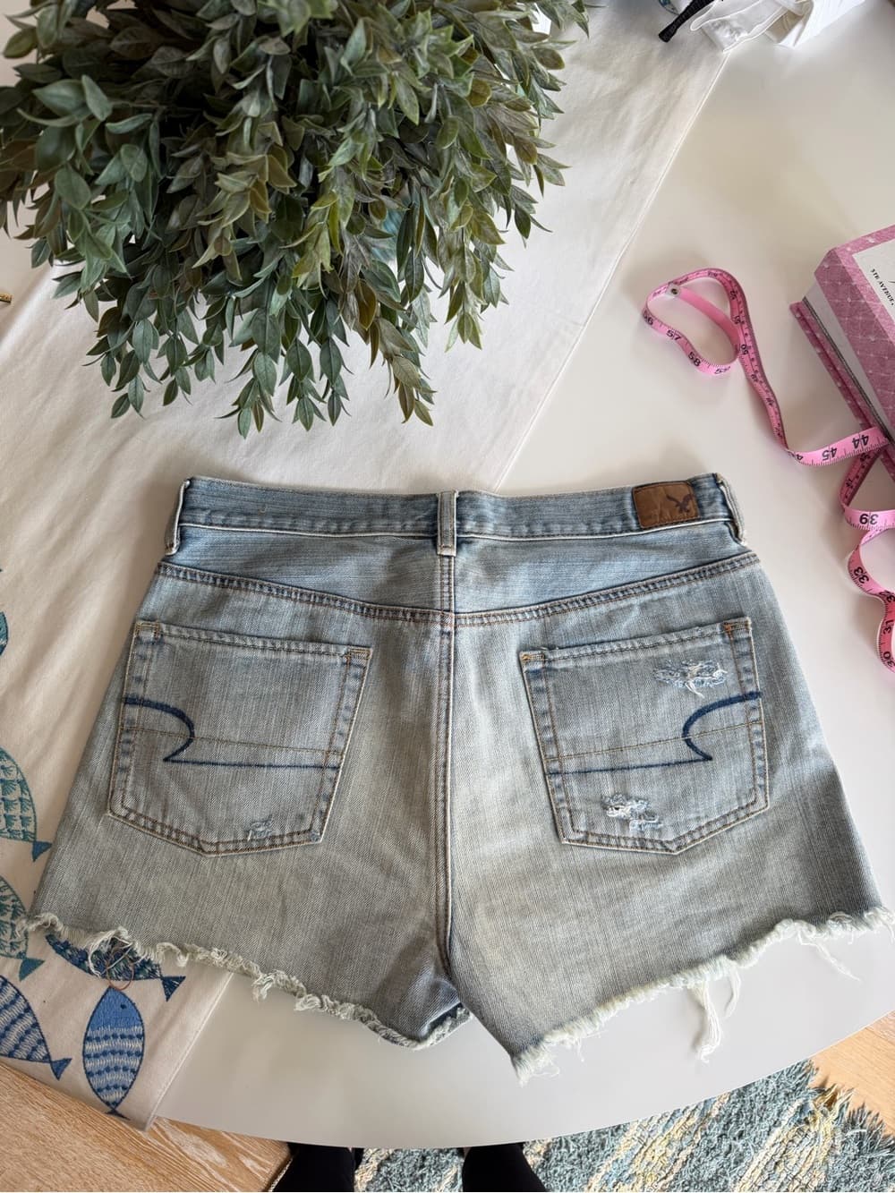 Vintage Distressed Denim Cutoff Shorts - Thumbnail 4