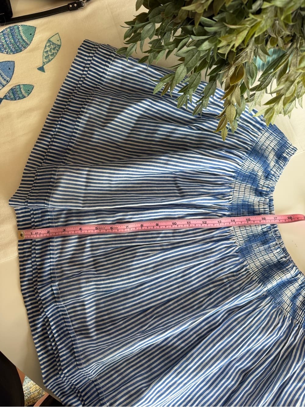Vintage Blue & White Striped Skirt - Thumbnail 2