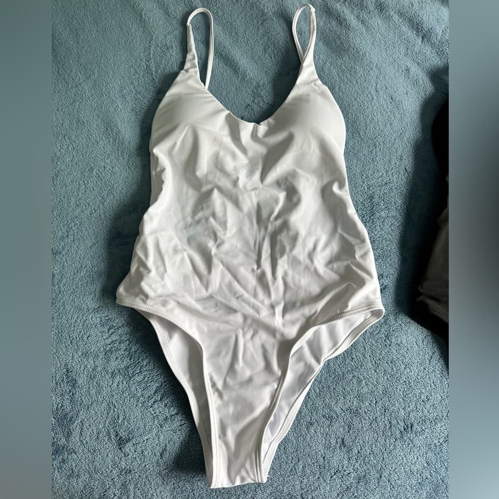 Very Sexy White One-Piece Swimsuit - Thumbnail 2