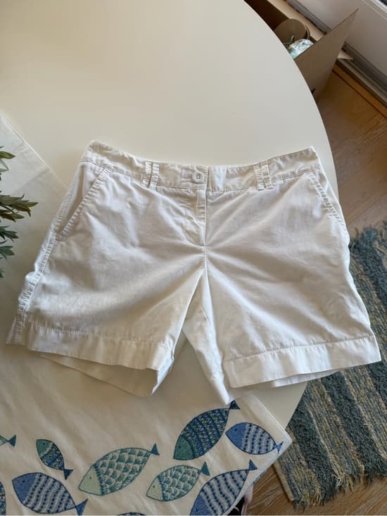 Classic White Women's Cotton Shorts - Thumbnail 6