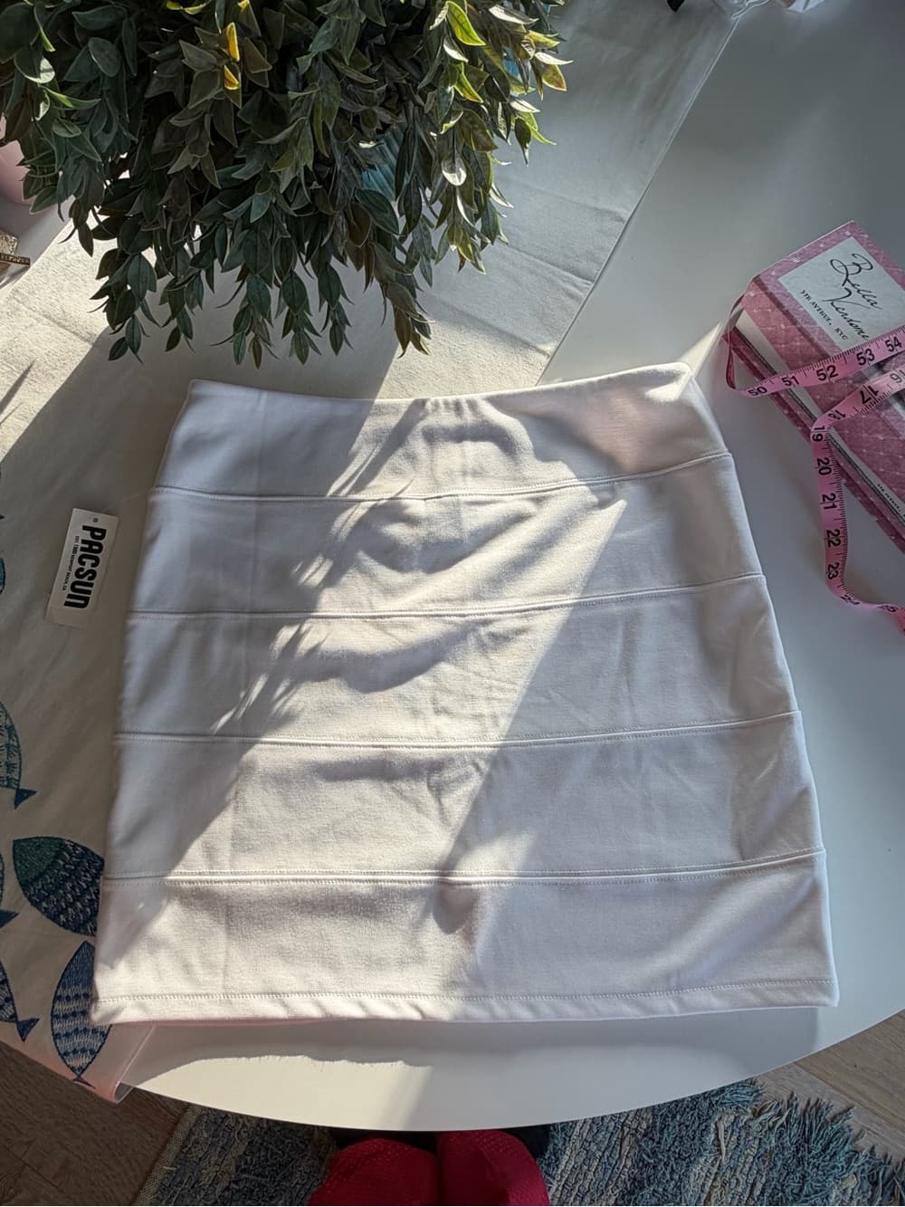 High Waisted White Bandage Skirt - Thumbnail 3