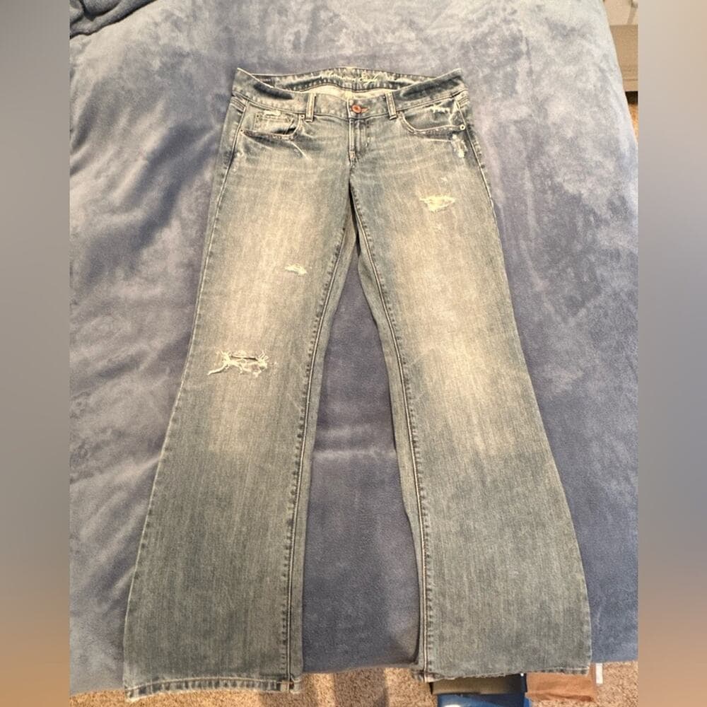 Vintage AE Casual Distressed Boyfriend Jeans 8 Long - Thumbnail 2
