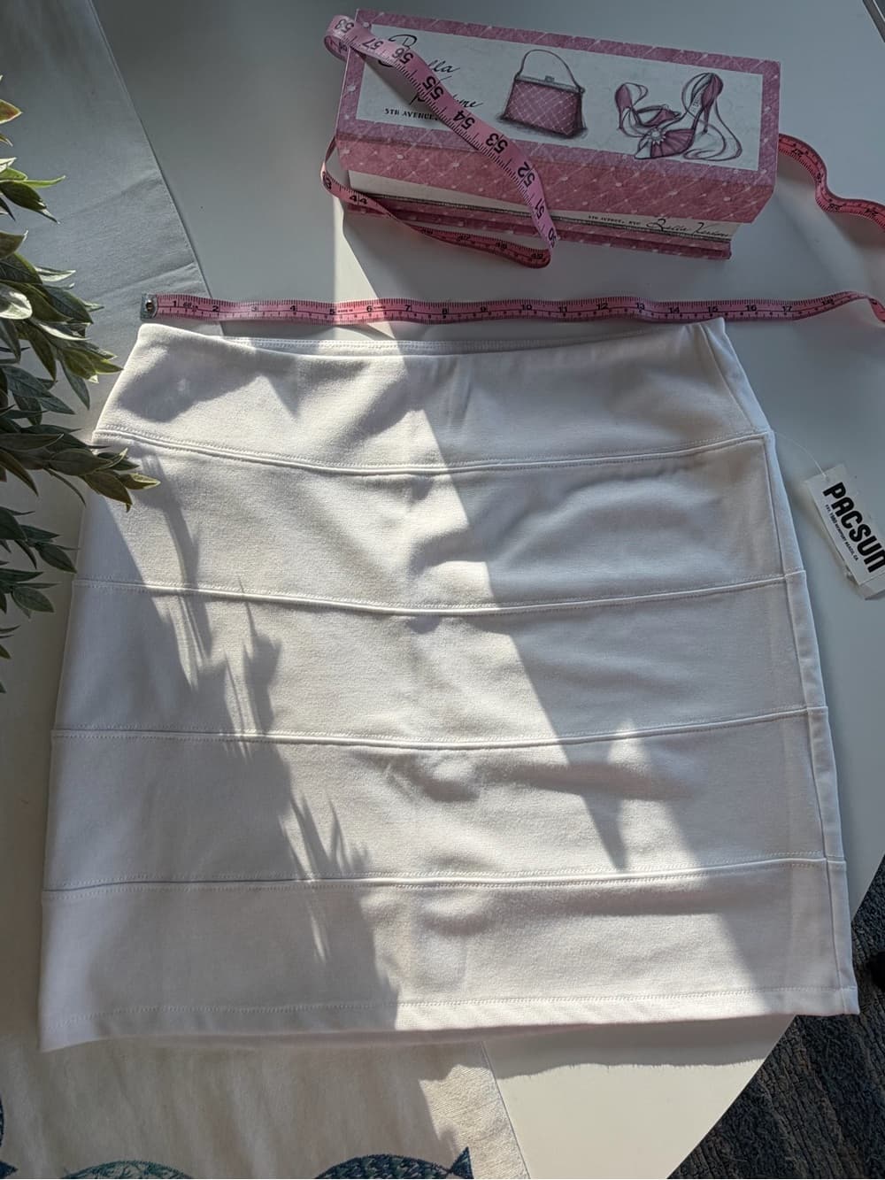 High Waisted White Bandage Skirt
