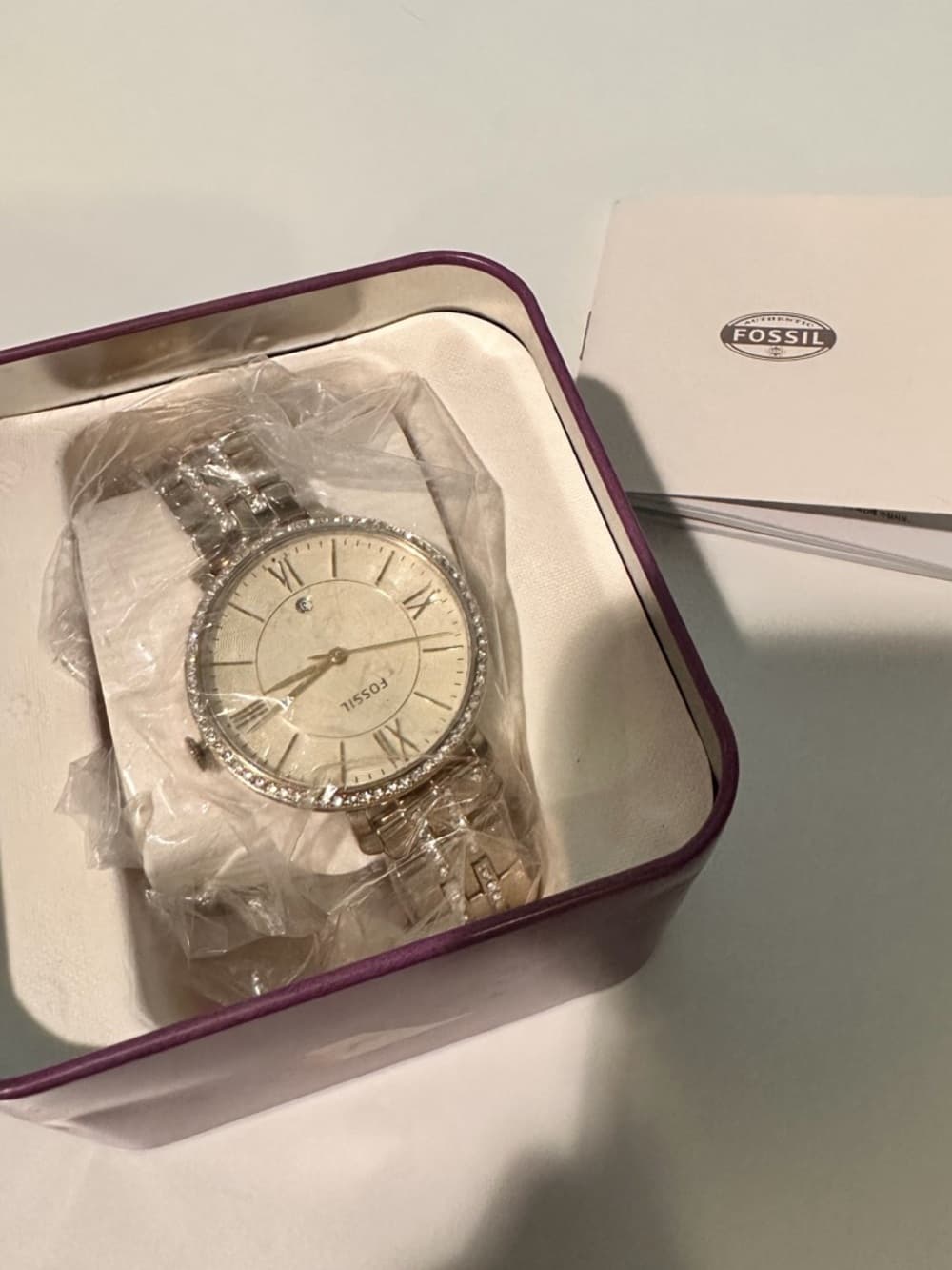 NIB Gorgeous Vintage Gold Quartz Fossil Watch - Jacquelin Style - Thumbnail 3