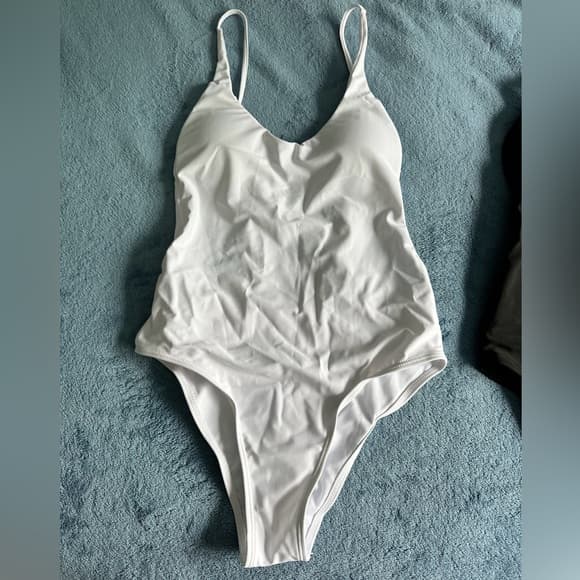 Very Sexy White One-Piece Swimsuit - Thumbnail 3
