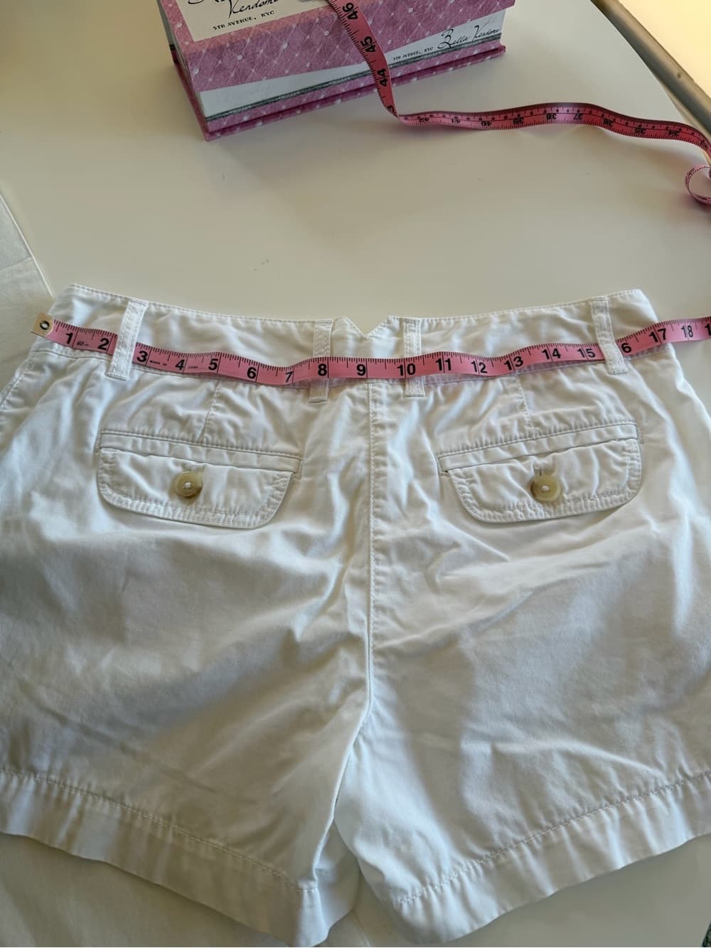 Classic Women's White Cotton Shorts - Thumbnail 2