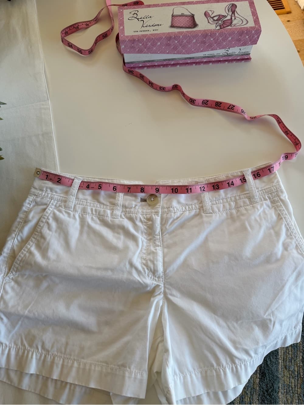 Classic Women's White Cotton Shorts - Thumbnail 3