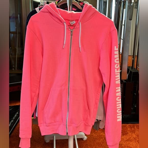 NWOT Pink Zip-Up Michigan Hoodie - Small - Thumbnail 3