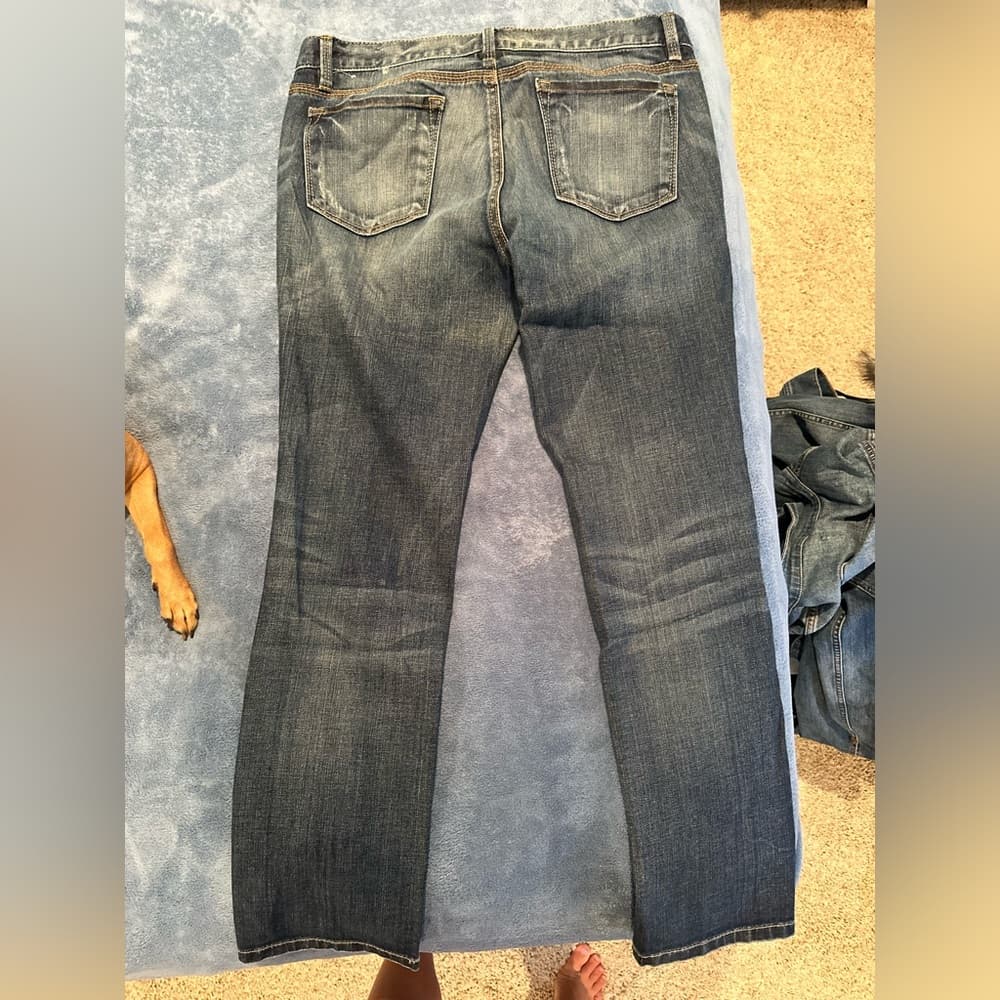 Ann Taylor Loft Dark Blue Straight Leg Jeans - Thumbnail 4