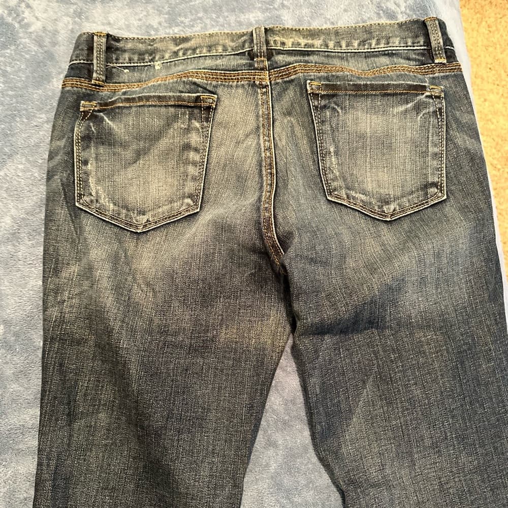 Ann Taylor Loft Dark Blue Straight Leg Jeans - Thumbnail 5