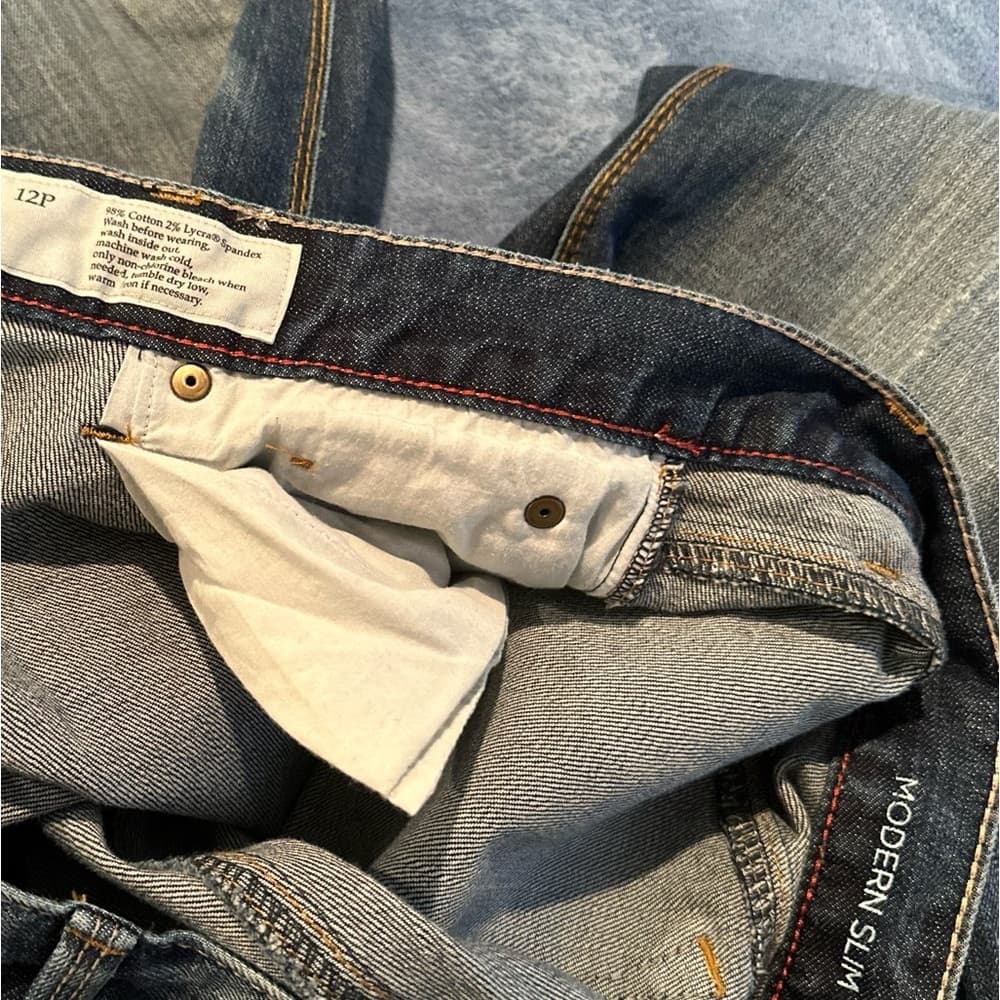 Ann Taylor Loft Dark Blue Straight Leg Jeans - Thumbnail 6