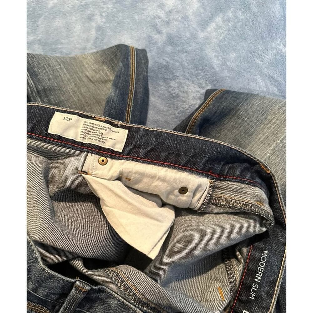 Ann Taylor Loft Dark Blue Straight Leg Jeans NWOT 12 Petite - Thumbnail 5