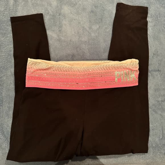 Victoria's Secret PINK Leggings with Ombre Glitter Waistband EUC - Thumbnail 5