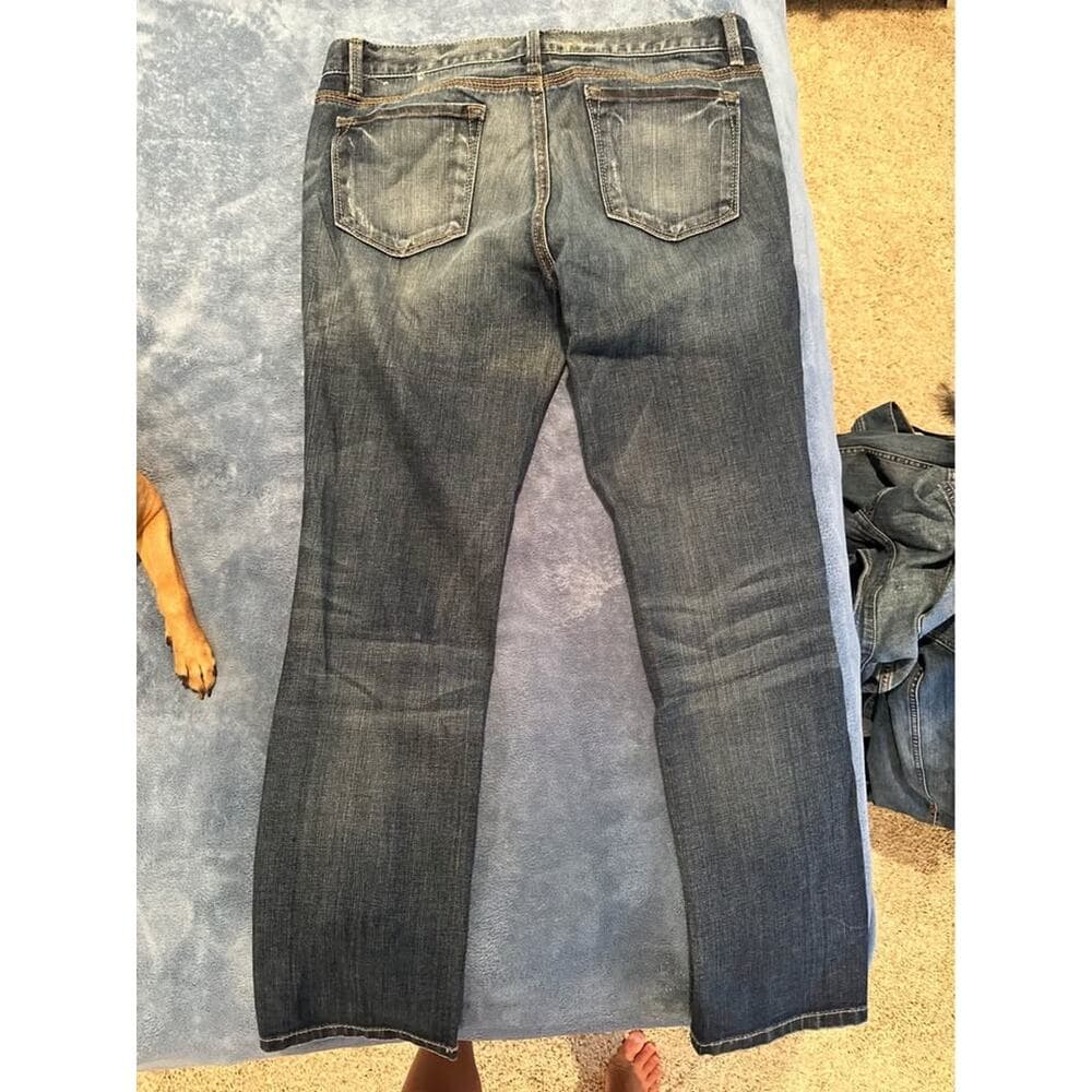 Ann Taylor Loft Dark Blue Straight Leg Jeans NWOT 12 Petite - Thumbnail 3