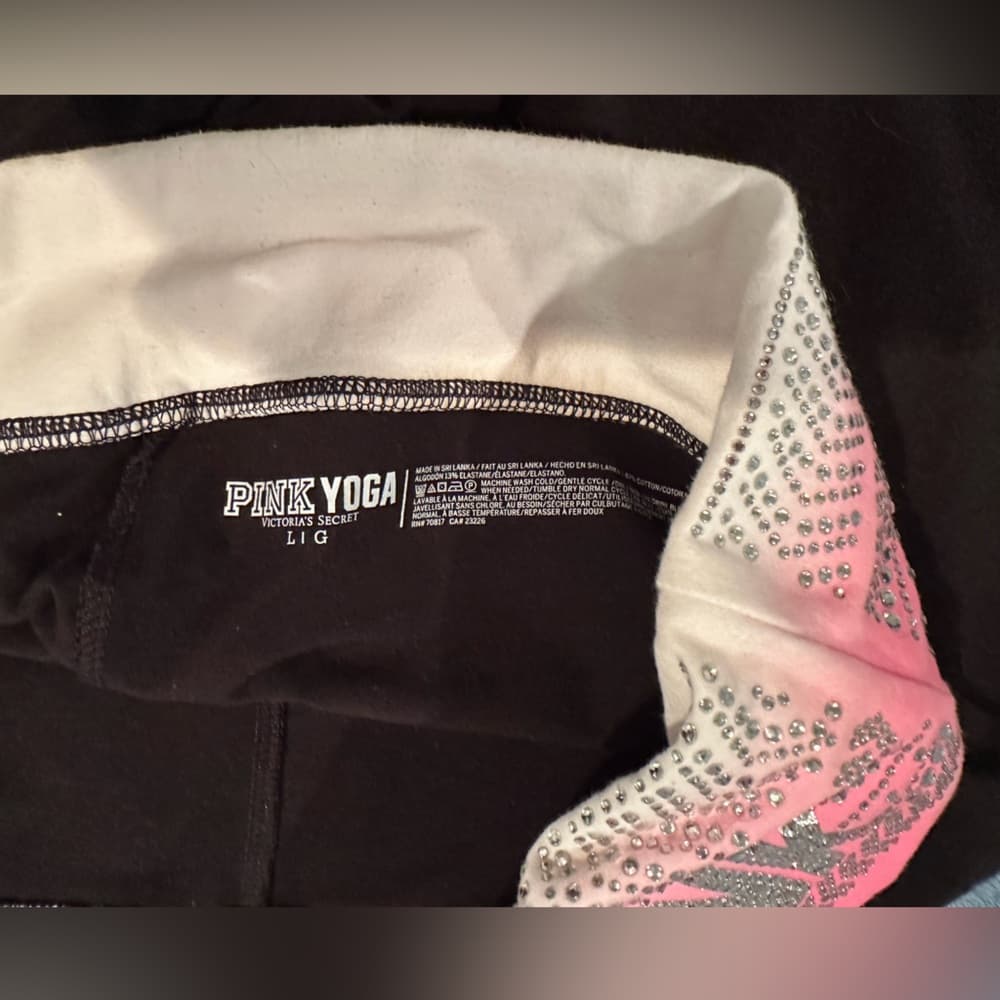 Victoria's Secret PINK Leggings with Ombre Glitter Waistband EUC - Thumbnail 3