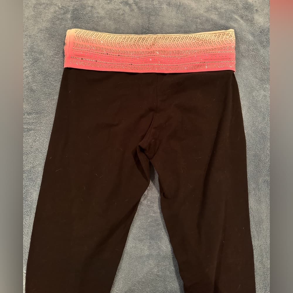 Victoria's Secret PINK Leggings with Ombre Glitter Waistband EUC - Thumbnail 2