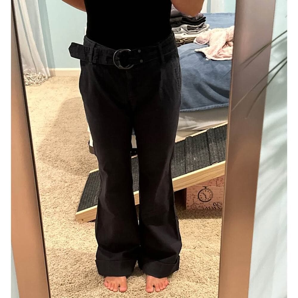 Like New Ann Taylor Loft Signature Navy Slacks size 8 - Thumbnail 2