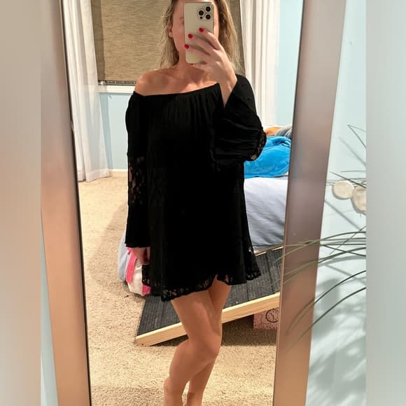 Francesca's Collections Black Long Sleeve Dress - Thumbnail 8